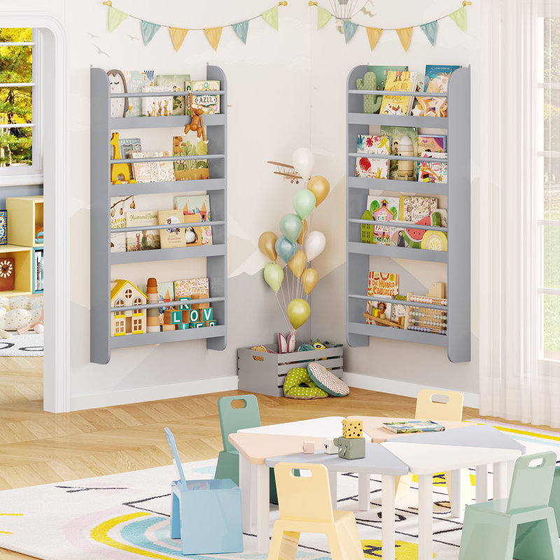 Bibliothèque pour enfants 2 pièces Phippen, Gris