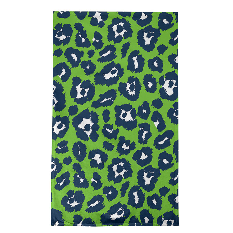Serviette de thé Seattle, polyester, Vert / noir / blanc