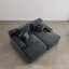 Upholstered Faux Rabbit Fur Flannel Modular Oversized Sleeper Sofa with Pillows No Assembly Required-1005059614
