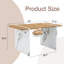 Table de salle à manger 55 po x 31,5 po avec texture en bois naturel. Décor moderne. Pieds en marbre blanc. Structure en métal stable. Facile à nettoyer et à assembler de style contemporain.