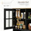Armoire de rangement pour garde-manger, grand comptoir, portes en verre et tablettes réglables pour la salle à manger