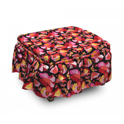 Housse pour repose-pieds papillonss de fleurs