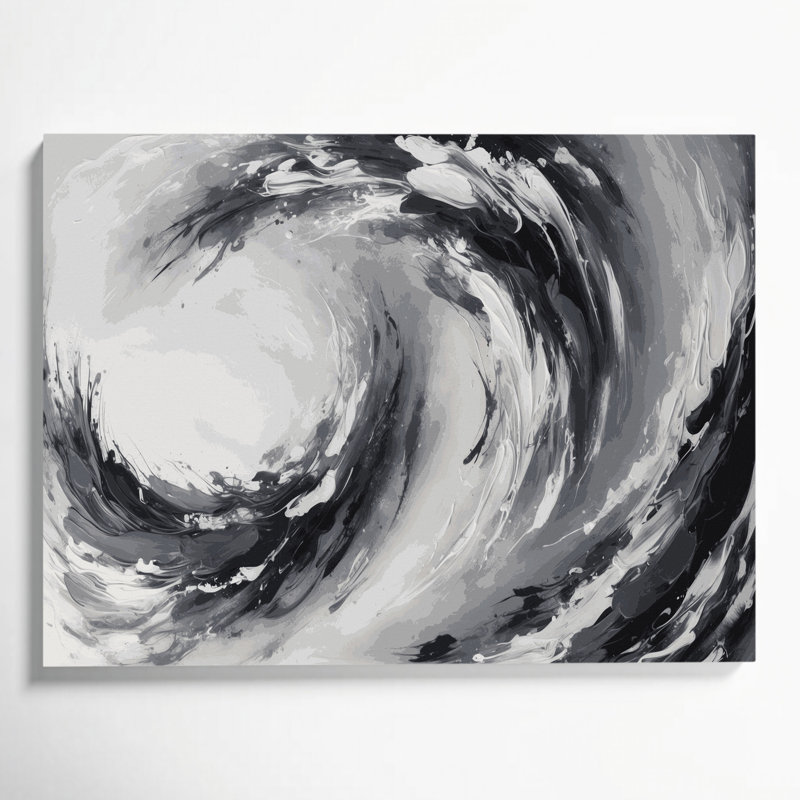«Lyrical Abstraction 43», art mural sur toile grise, H 11 po x l 14 po
