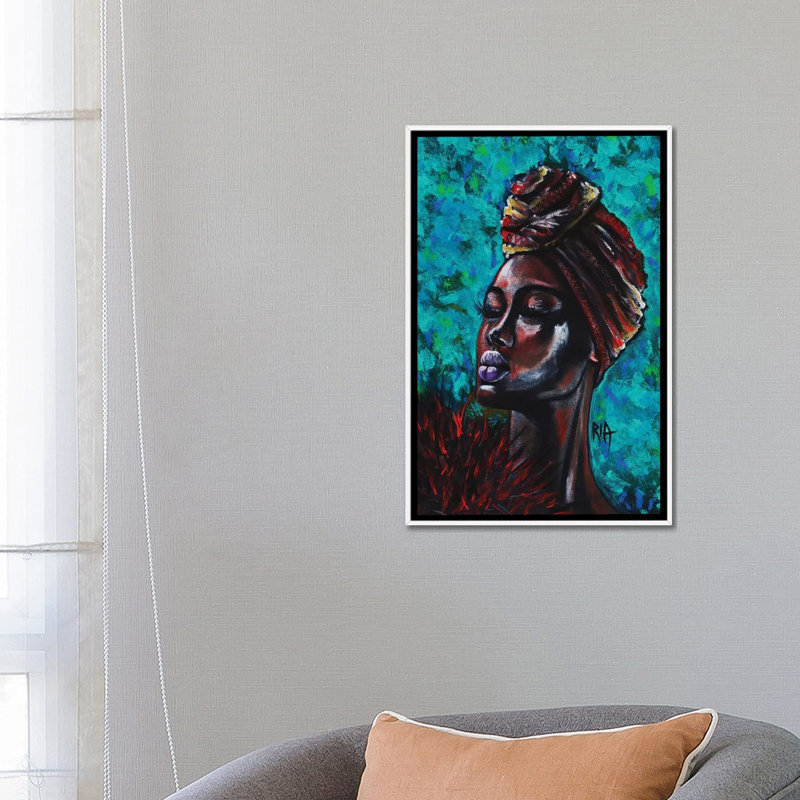 «Feeling Royal» par l'artiste Ria, reproduction d'art, H 26 po x l 18 po x 1,5 po, Toile blanche encadrée, Aucun mat