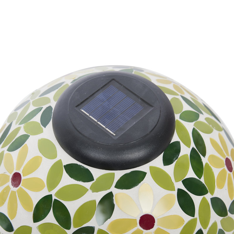Solar Mosaic Glass Gazing Globe with Stand