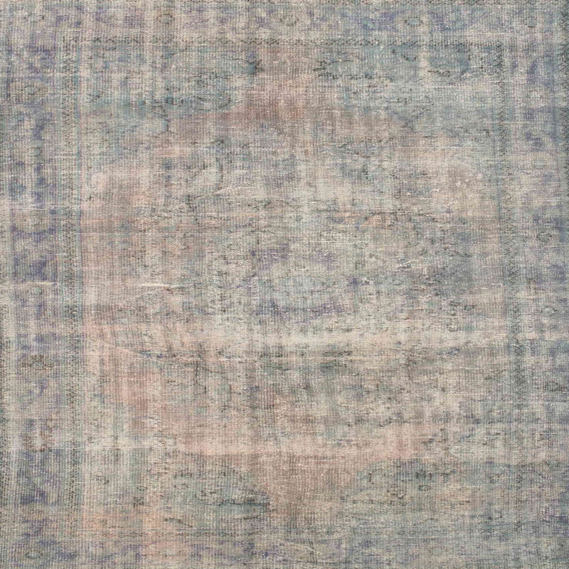 Tapis beige/gris contemporain, Carré 3 pi