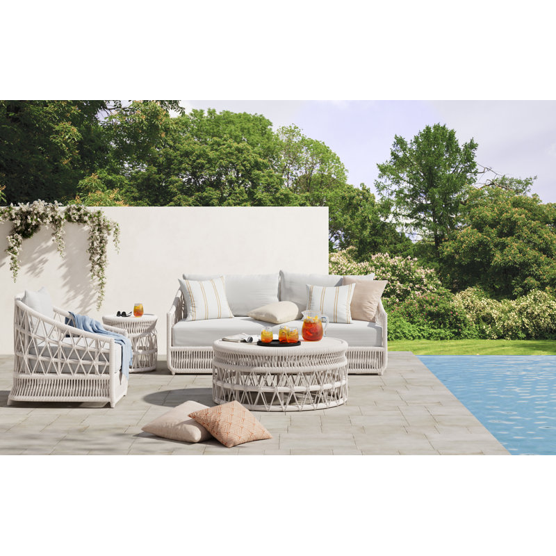 Lucan 78'' Wide Outdoor with SunbCushions, Linen Canvas Sunbrella® Canvas