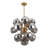 Tempered Glass Chandelier with 4-Light Tier