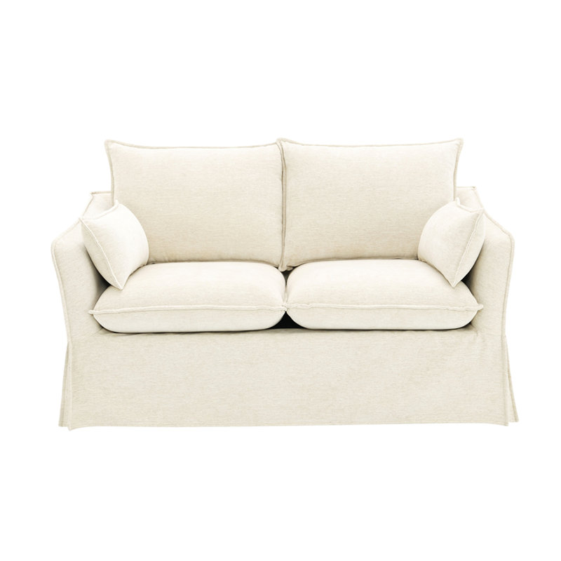 Shane Beige Linen Loveseat W/2 Pillows