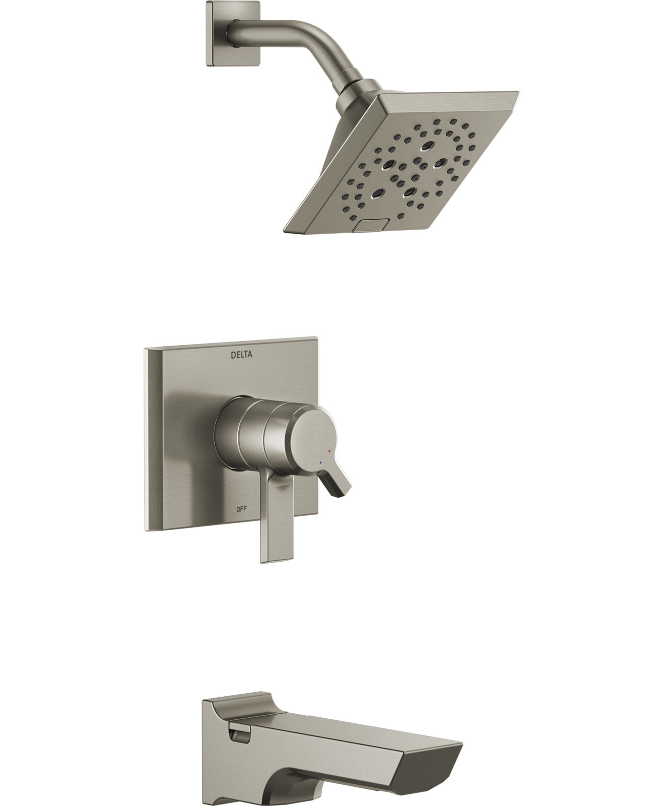 Pivotal® Tub and Shower Faucet with H2Okinetic® Technology, Lumicoat Stainless