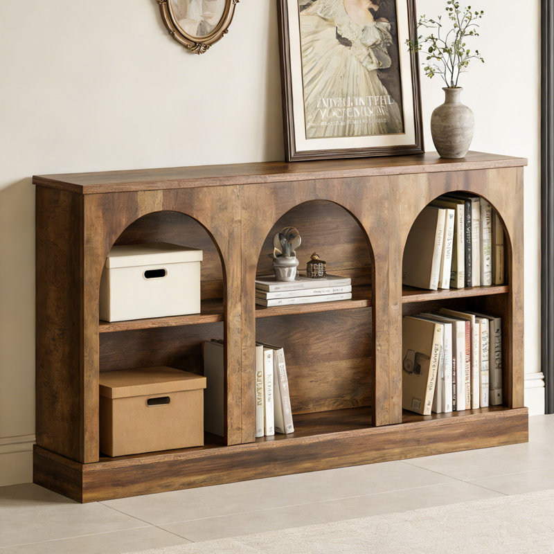 Console Table, 63" Long Wood Entryway Hallway Accent Furniture with Lower Shelf, Modern Slim Design for Living Room & Foyer