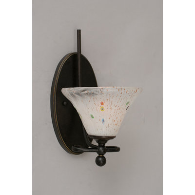Skypark Wall Sconce Shown In Dark Granite Finish With 7" Frosted Crystal Glass