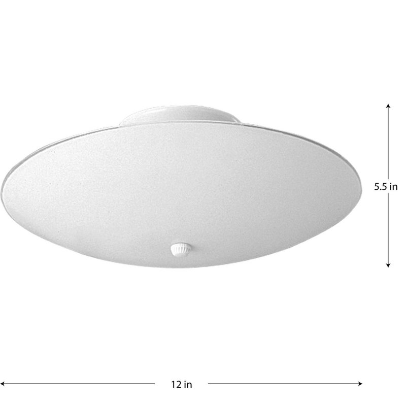 Plafonnier encastré simple 2 lumières Boneta, H 5,5 po x 12 po de diamètre
