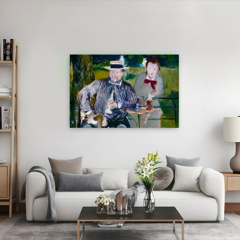 Portrait Of Ernest Hoschede And His Daughter Martha, C.1876 Impressionist Abstract Contemporary Portrait Wall Art Print