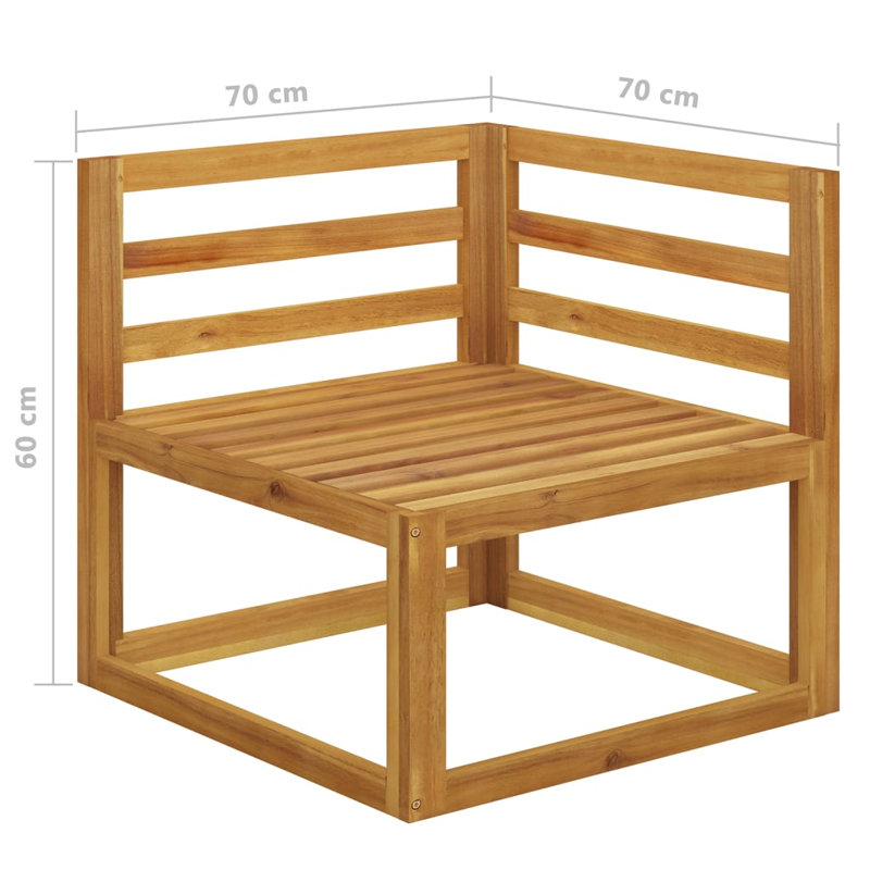 Garden Lounge Set Outdoor Sofa Set with Cushions Solid Wood Acacia, Cream White