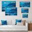 «Beautiful Blue Ocean Moom And Waves», reproduction sur toile flottante-1331021850-1331021934