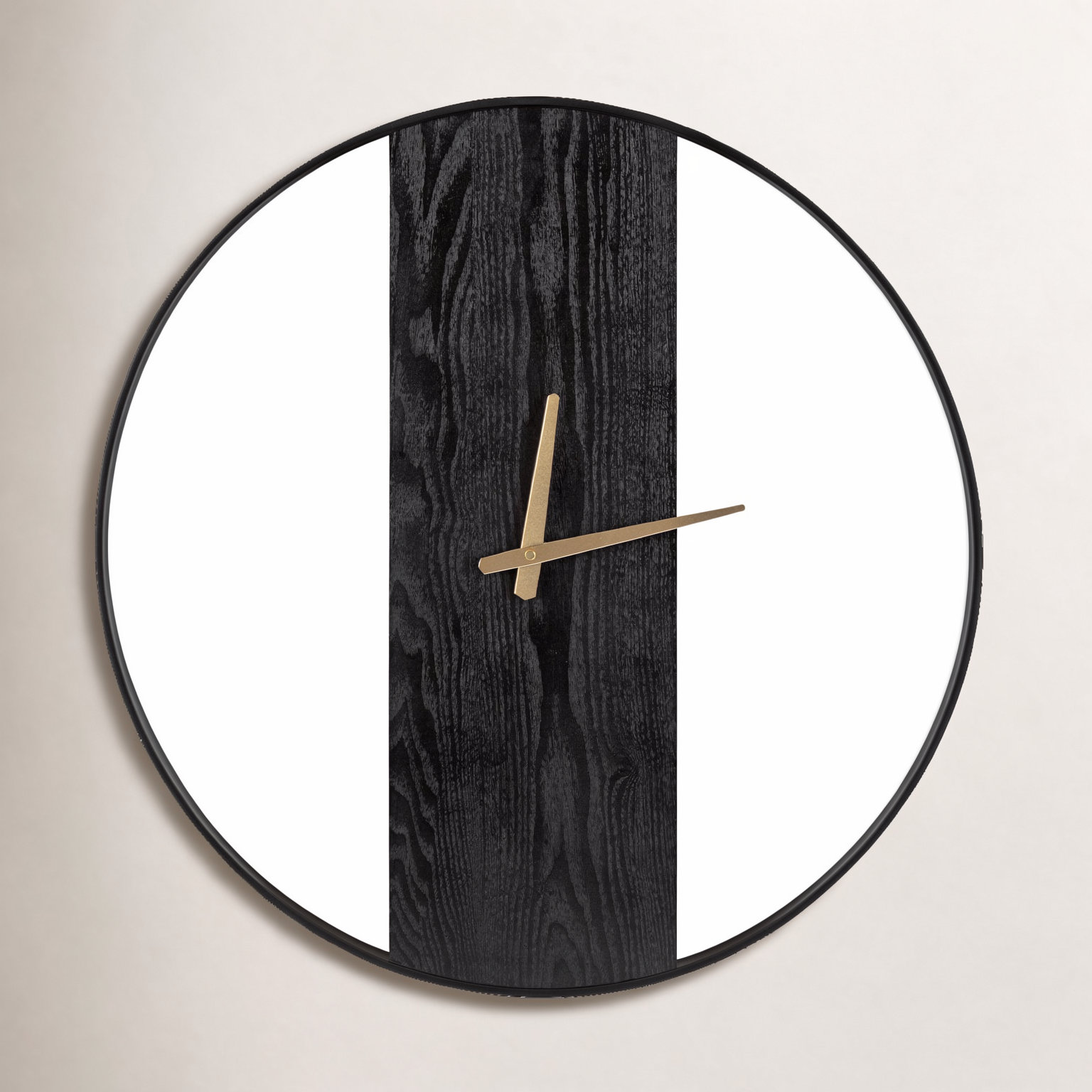 Gwennie Wall Clock, 24" Diameter, Black/Gold