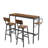 Bar Table Set with wine bottle storage rack. Rustic Brown, 47.24'' L x 15.75'' W x 35.43'' H.