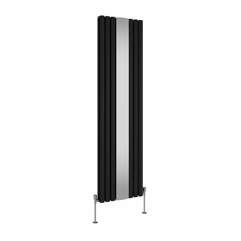 Katelin Vertical Oval Panel Radiators, 1800cm H x 500cm W x 84cm D, Black