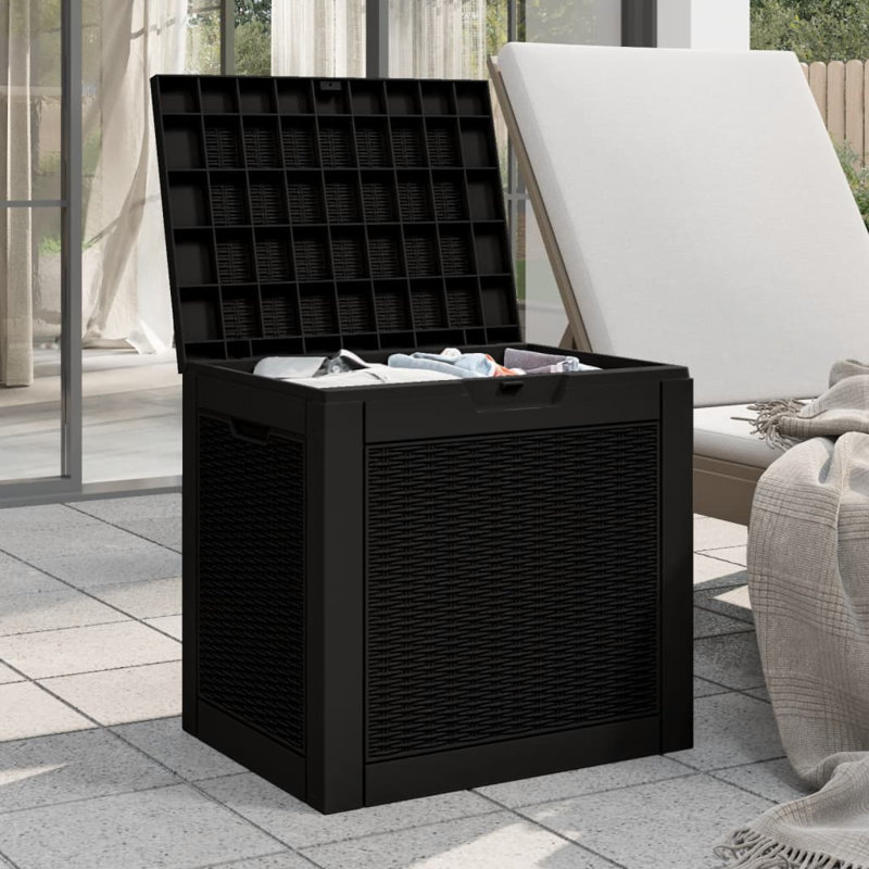 31.2 Gallons Water Resistant Polypropylene Deck Box, Black