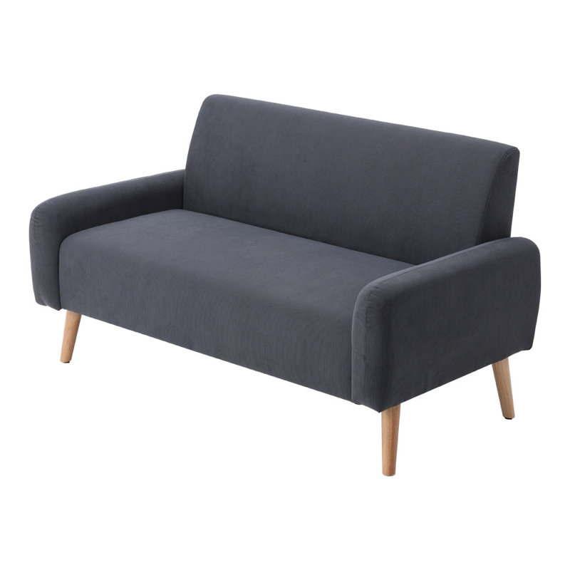 2 Seater Upholstered Sofa Corduroy Loveseat Sofa, Grey