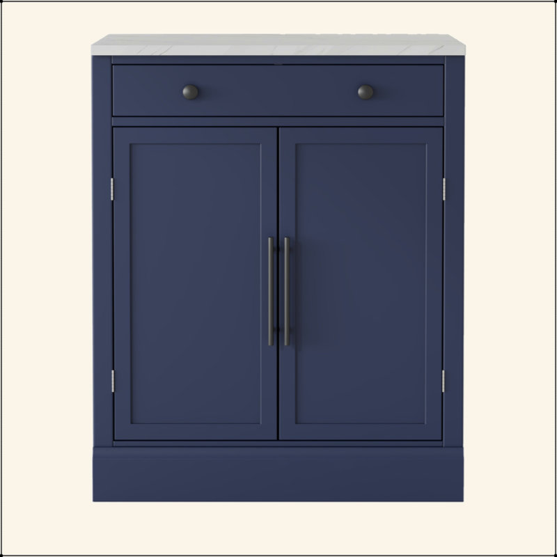Garde-manger autoportant moderne, rangement pour buffet, armoire à café avec tiroir, 2 tablettes réglables et 2 tablettes de porte pour la cuisine et la salle à manger