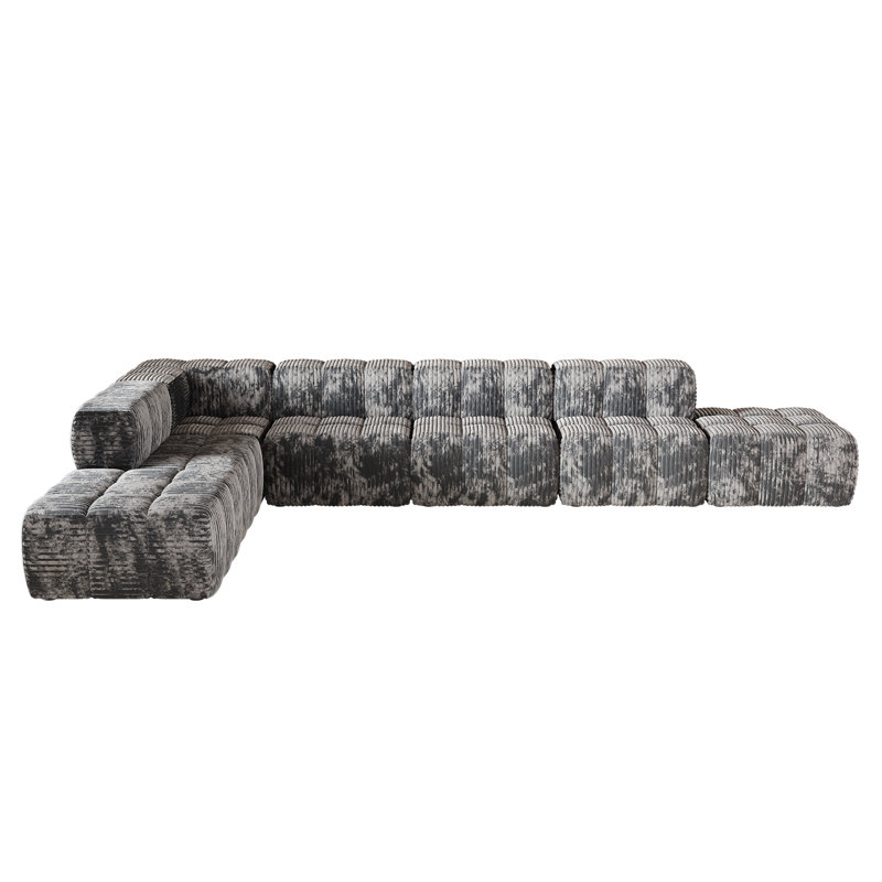 Canapé moderne Dierking, Velours gris velours