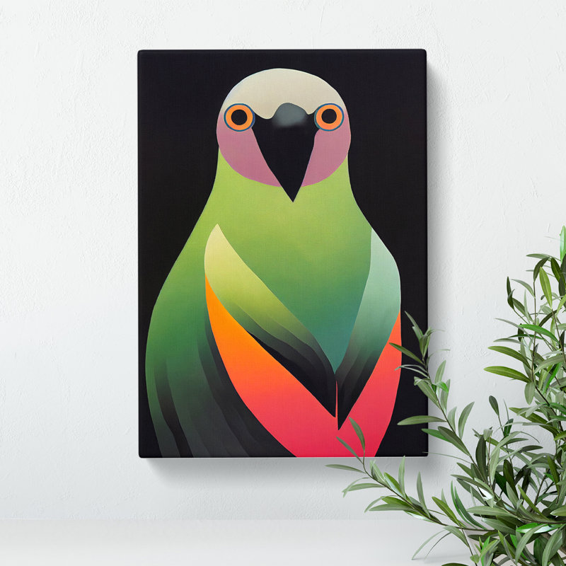 XC1022-1770X Darling Bird Abstract 1 Piece Wrapped Canvas Wall Art, 50cm H x 35cm W x 3cm D