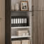 Garde-robe H 72,4 po, 2 portes, 6 pieds, 5 tablettes, garde-robe en noyer gris