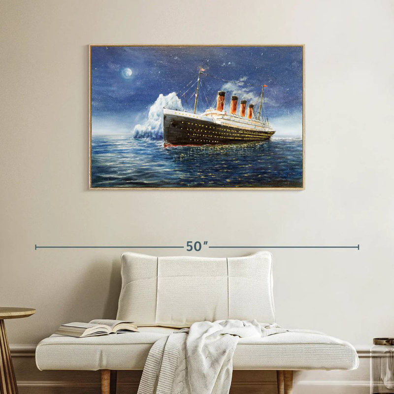 Titanic, Cadre flottant en bois naturel, 40 po x 27 po