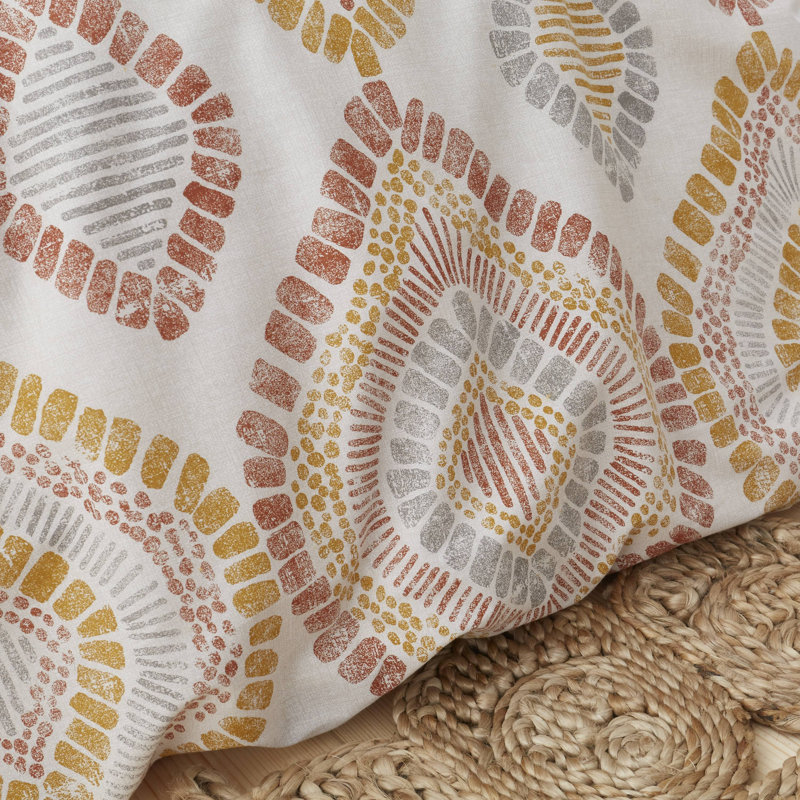 Ziri Cotton Duvet Cover Set, Super King Duvet Cover + 2 Standard Pillowcases, Terracotta