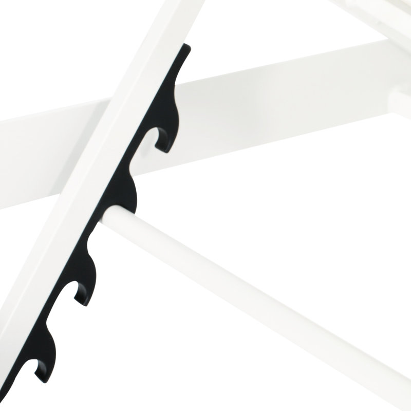 Chaise longue en filet respirant avec sièges réglables en aluminium et blanc - structure stable blanche