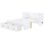 Lit double blanc avec une grande surface et un tiroir pour un rangement pratique - peu encombrant-205199718-205199717