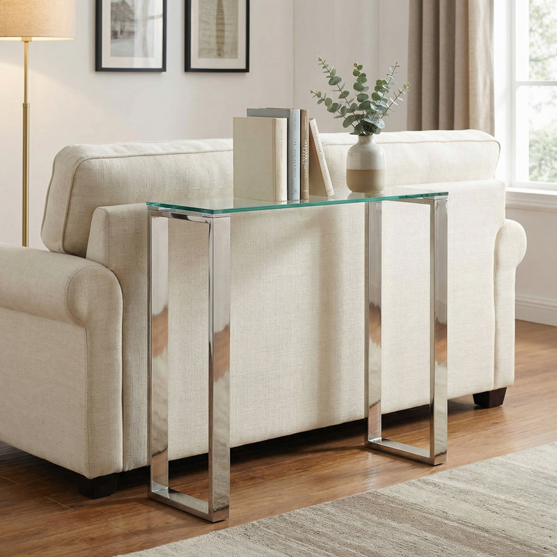 Glendarious 28'' Glass Top Console Table