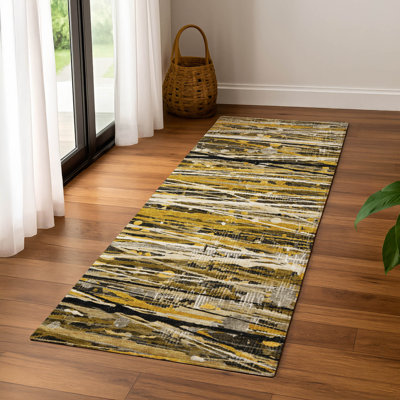 Premium Machine Washable Mayfield AMF2126 Striped Rug
