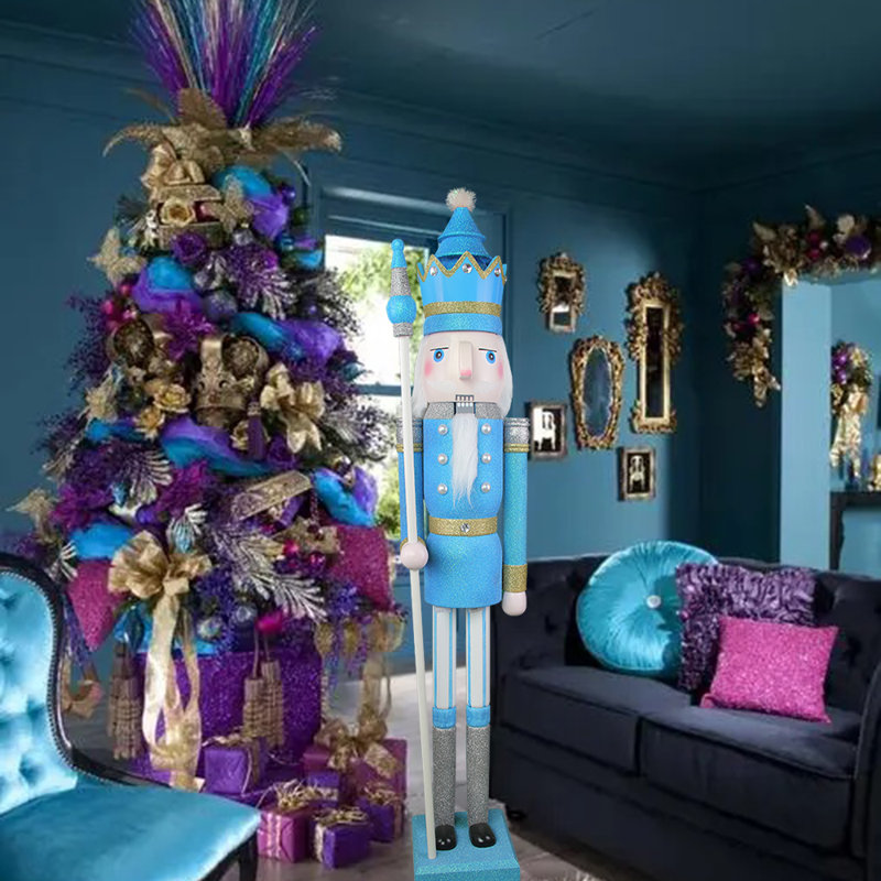 Glitter Lifesize Nutcracker 4 feet, Blue