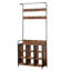 Portemanteau, portemanteau avec porte-chaussures pour le vestibule, portemanteau 3-en-1 et support de rangement, avec 7 crochets, une tringle à vêtements