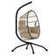 Outsunny Hanging Egg Chair with Folding Basket Thickened Cushion-1932314176