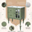  Retro Style 30'' Bathroom Vanity with Ceramic Sink Combo, Freestanding Single Vanity with 2 Drawers, Solid Wood Frame Storage Cabinet, Green