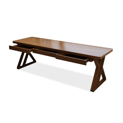 Walnut Rectangular Solid Wood with 3 drawers desk