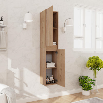 12" Floating Bathroom Side Cabinet With Soft Close Door