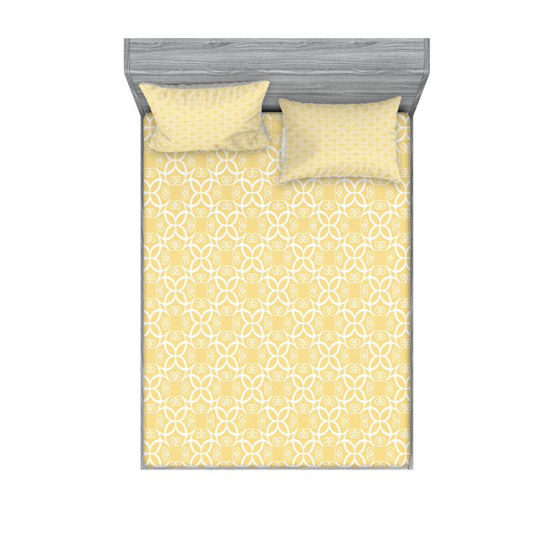 Drap-housse et coussin décoratif Ambesonne, Ensemble de draps pour lit double + 5 pièces supp