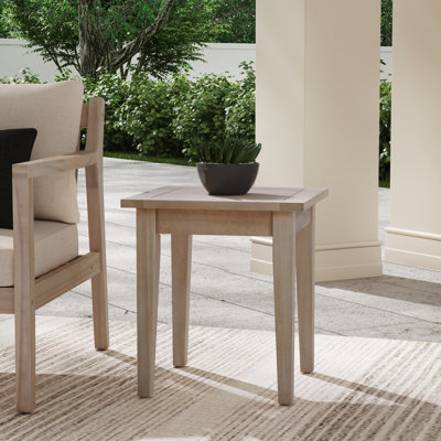 Amina Outdoor Solid Wood Acacia Side Table
