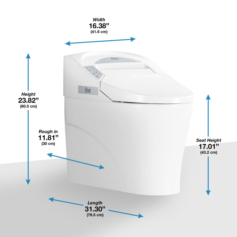 White High Efficiency One-Piece Smart Bidet Toilet with Remote Control