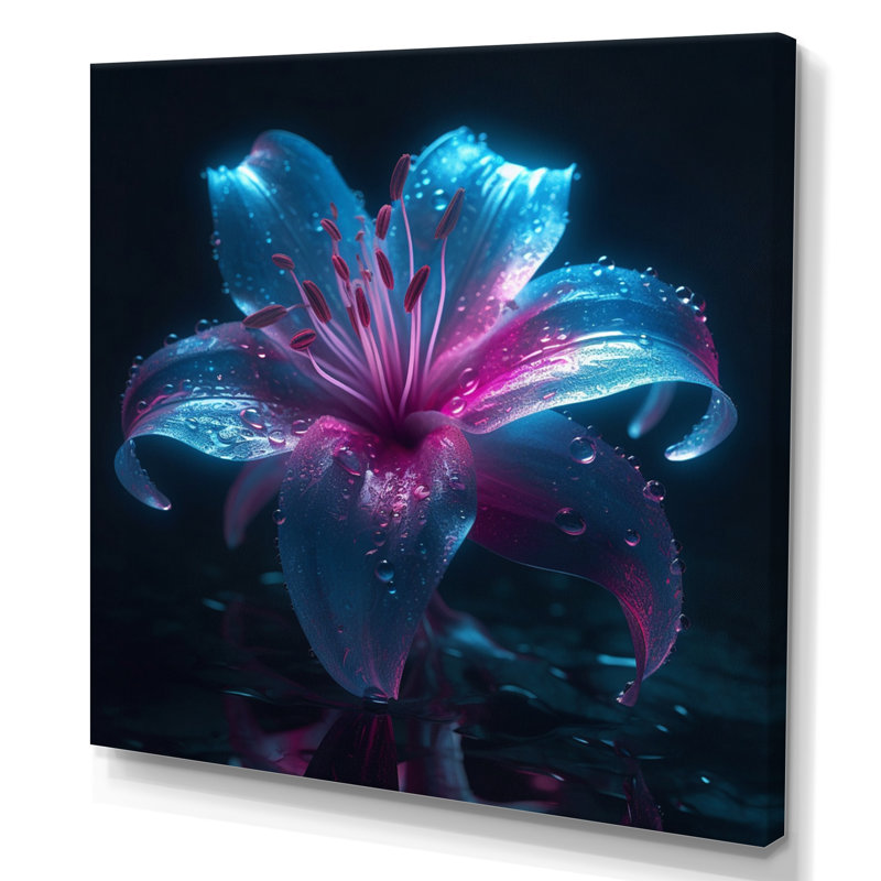 «Blue Lily Dreams I» sur toile, H 16 po x l 16 po x P 1 po, Toile tendue