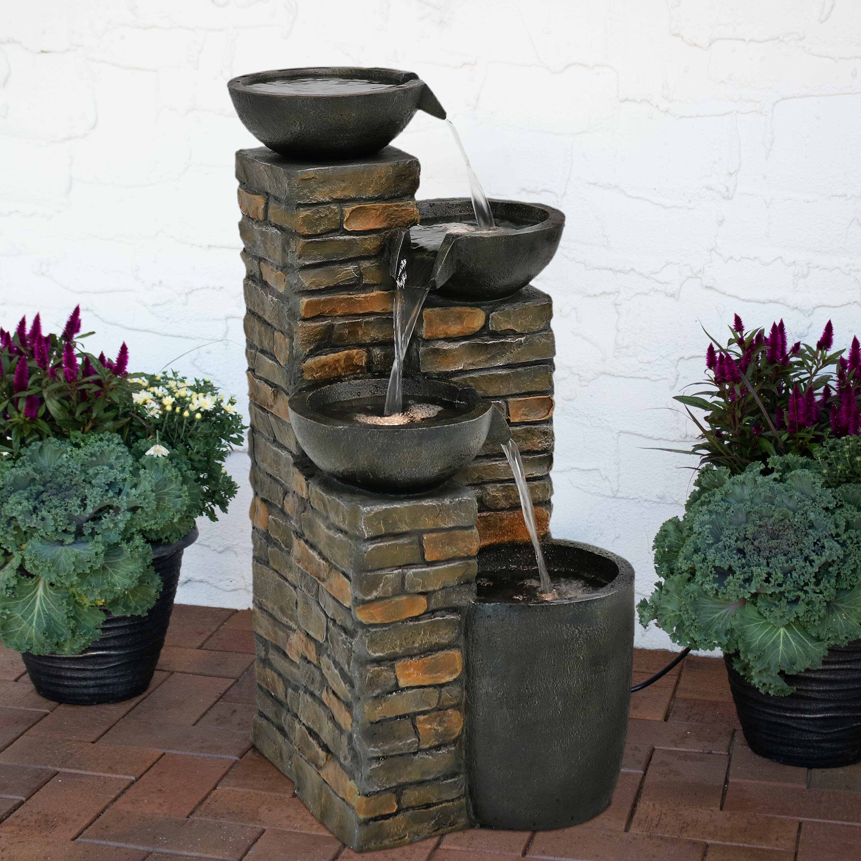 Loon Peak® Aron Weather Resistant Floor Fountain with Light & Reviews ...