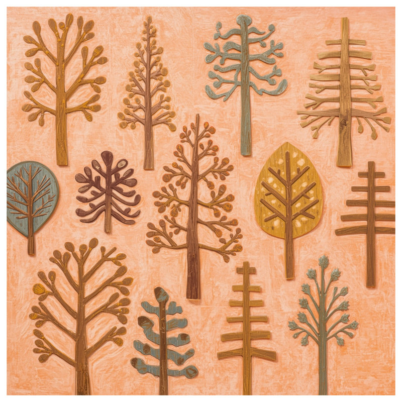 Tapis de bain à motif d'arbre stylisé, L 34 po x L 21 po