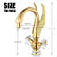 Robinet de lavabo pour salle de bain à poignée simple Gold Swan