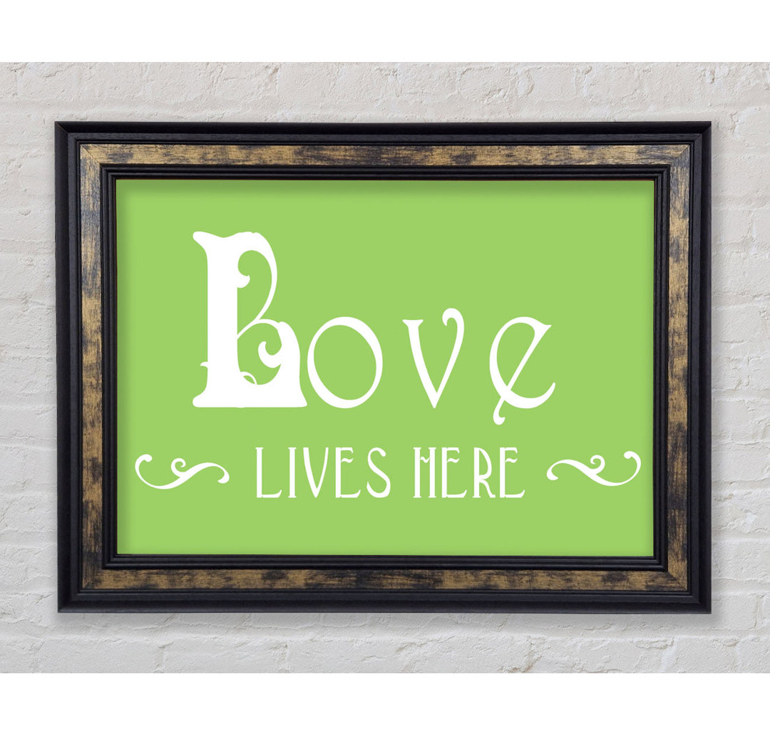 Love Lives Here Vines Lime Green - Druck