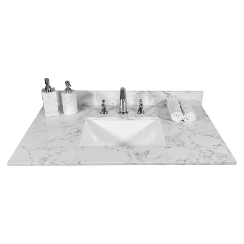Undermount Rectangular Ceramic Sink, 4" Centers